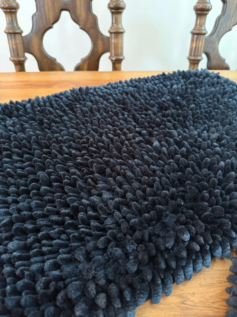 Black Chenille Bath Rug and Contour Mat - Home Accents